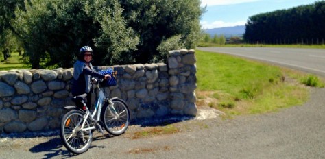 Fiona outside the closed Olive place
