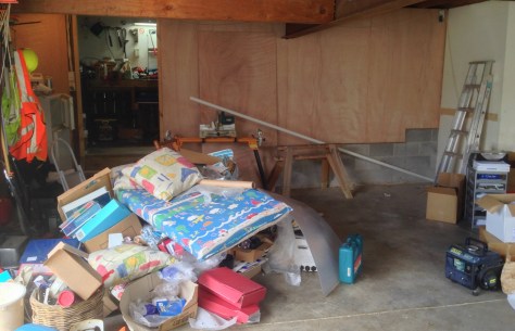 The rubbish pile and part of our storage area.