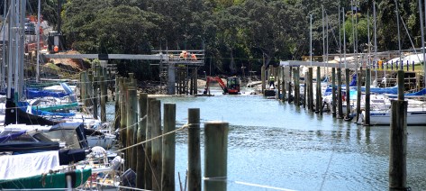 Bridge in relation to the boats