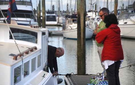 Alan, Grant and Fiona before boarding