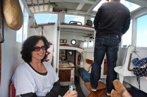 Fiona enjoying a cider