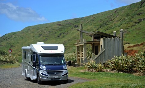 Rafe with the Trendy Loos which Fiona says aren't that trendy inside!