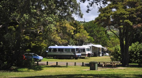Our parking area with the BBQ and table in the foreground