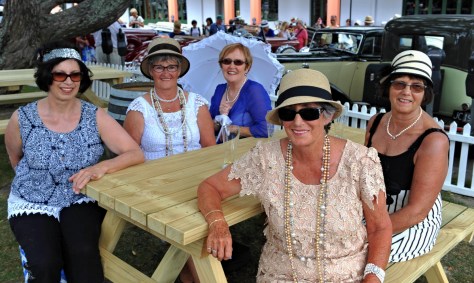 The good folk of Waiuku all decked out magnificently. Fiona on the left.