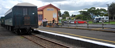 Waihi station with the parking behind