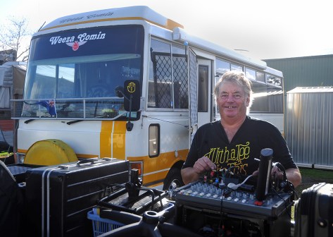 Steve getting the Karaoke gear organised