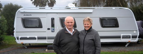 Kel and Jenny with their Caravan