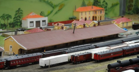 Helensville Station. Note the pub in the background