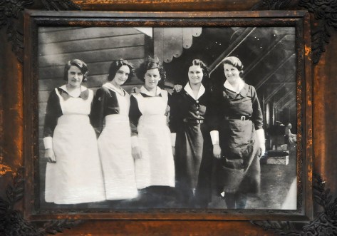 NZR café staff in the early 1900's . The lady in the middle was the manager who recently had her 90th birthday at the Café.