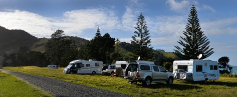 Rafe, Rory and Henny and Dave and Karen's caravan