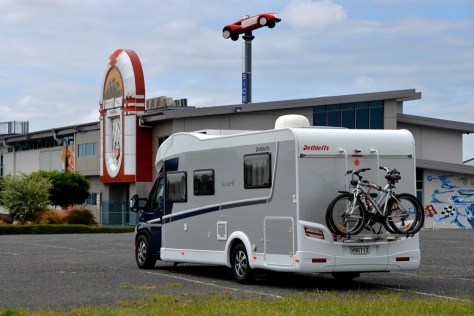 At the car museum for a cuppa