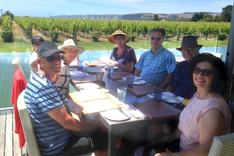 A cell phone pic.. L to R, Rob, Helen, Chloe, Dianne, Me, Gary and Fiona